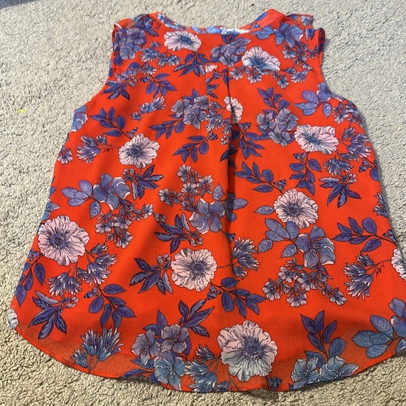 Tommy Hilfiger Floral Print Ruffle Trim Top Grenadine Large NWT - Picture 5 of 6